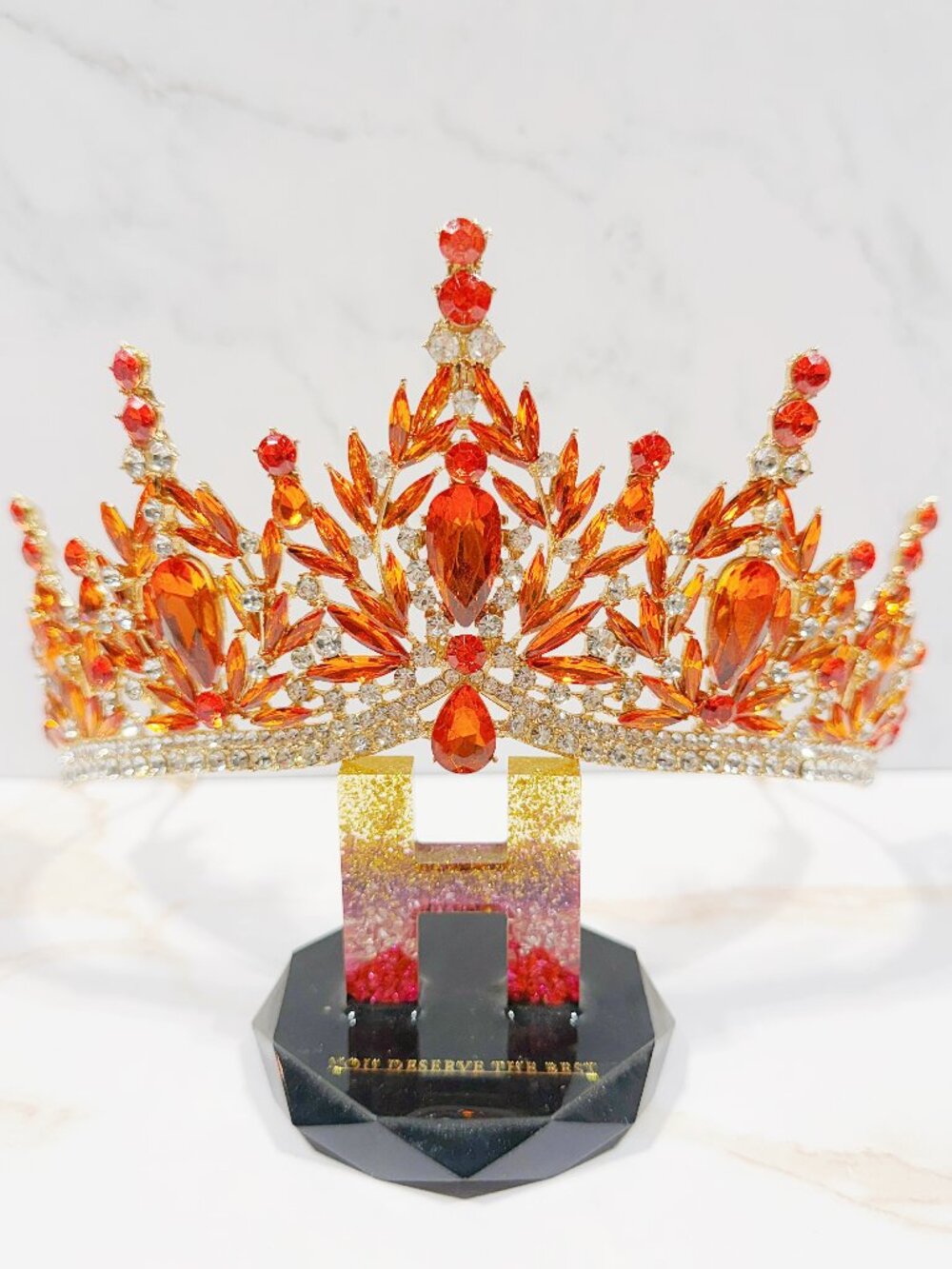 Amber crystal tiara, birthday princess tiara, Prom headband, Anniversary gift
